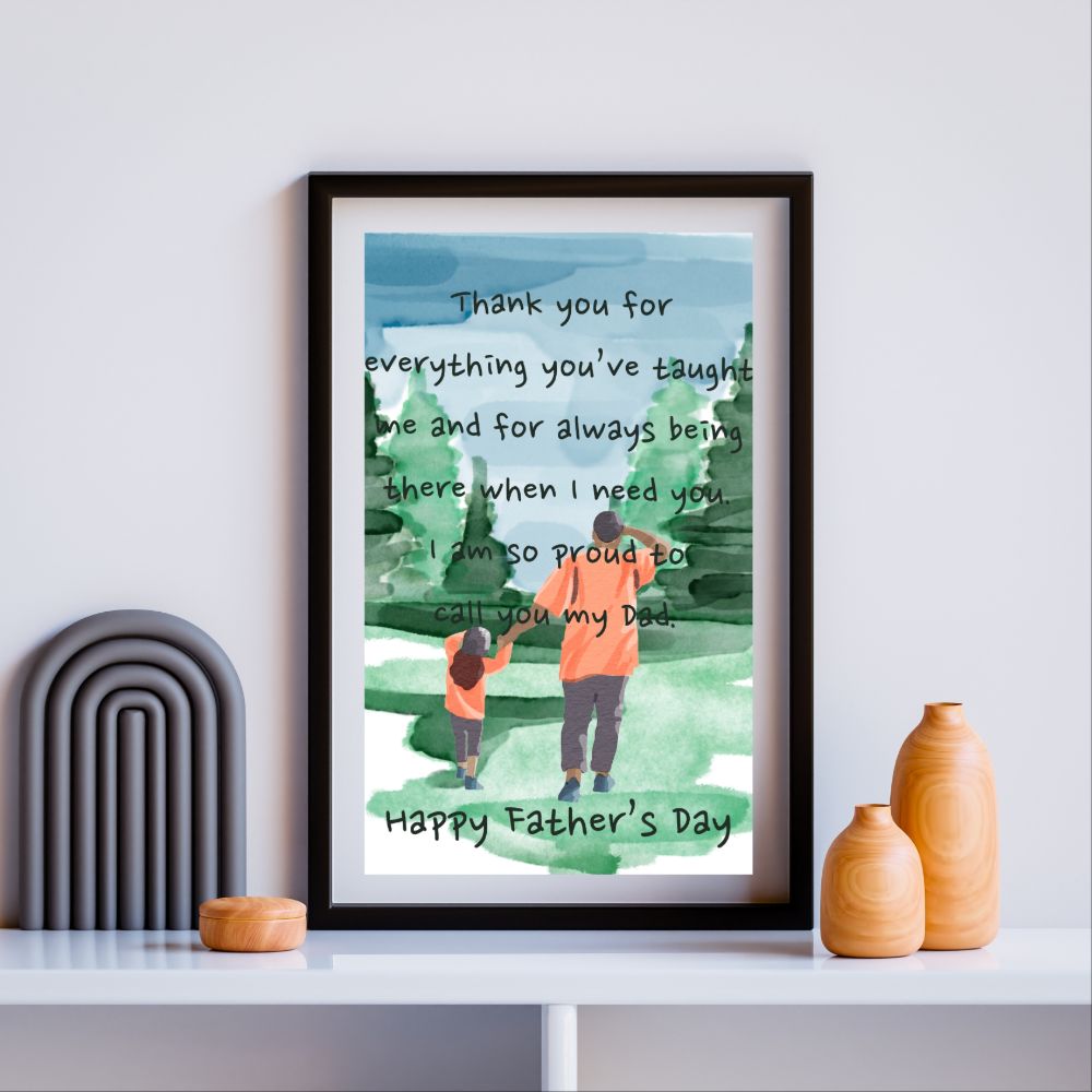 Father's Day Print Gift, Watercolor Design