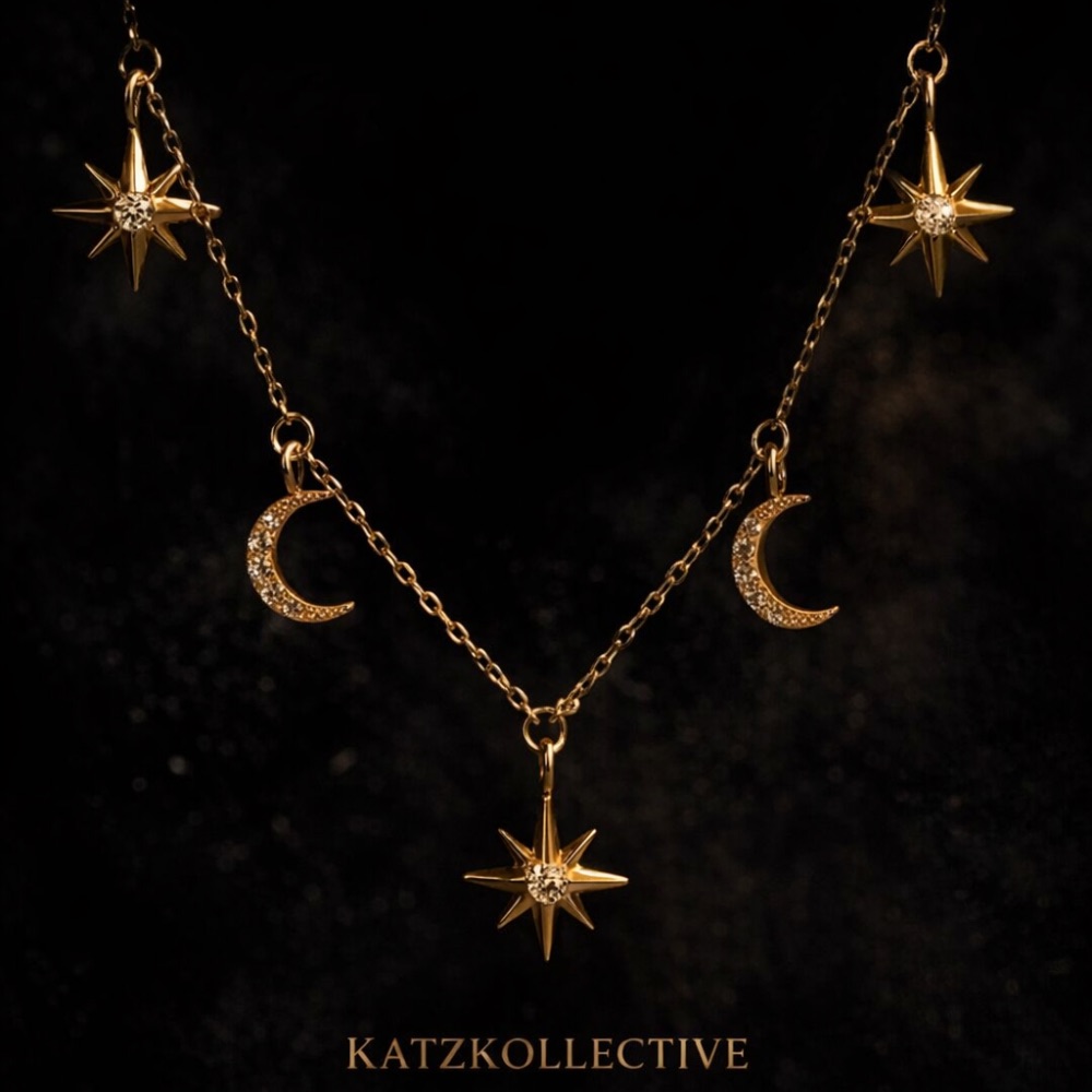 Moon star necklace
