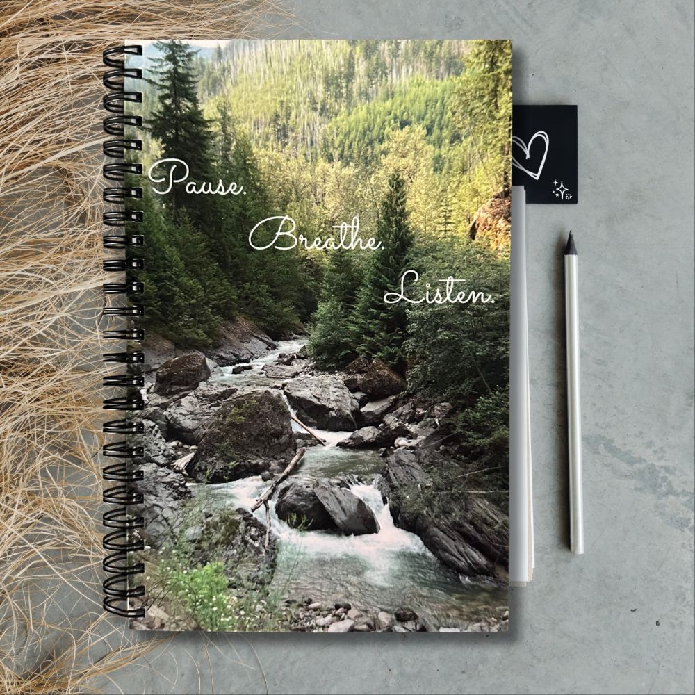 Pause. Breathe. Listen. Notebook
