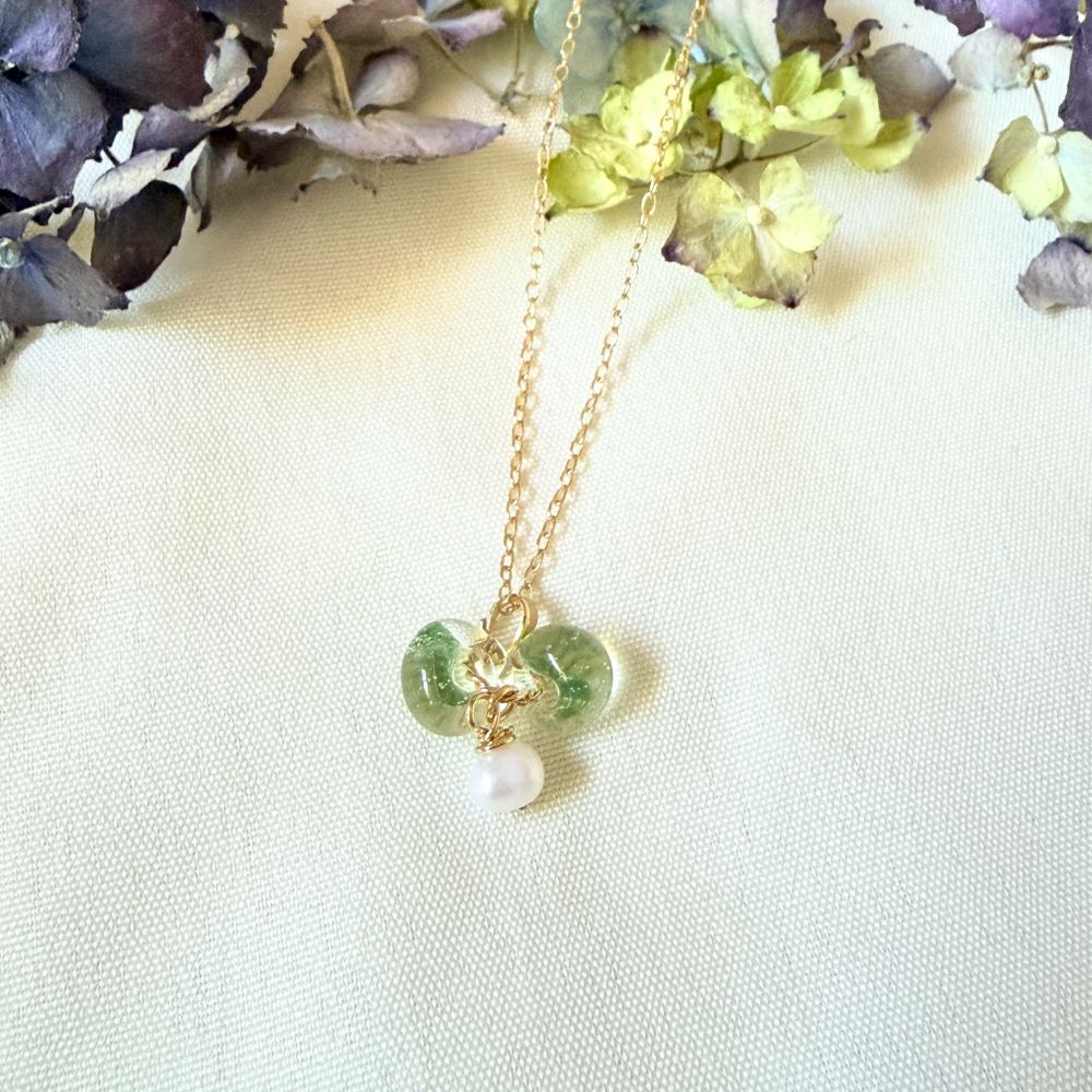 Freshwater Pearl Necklace with Glass Beads (45cm)