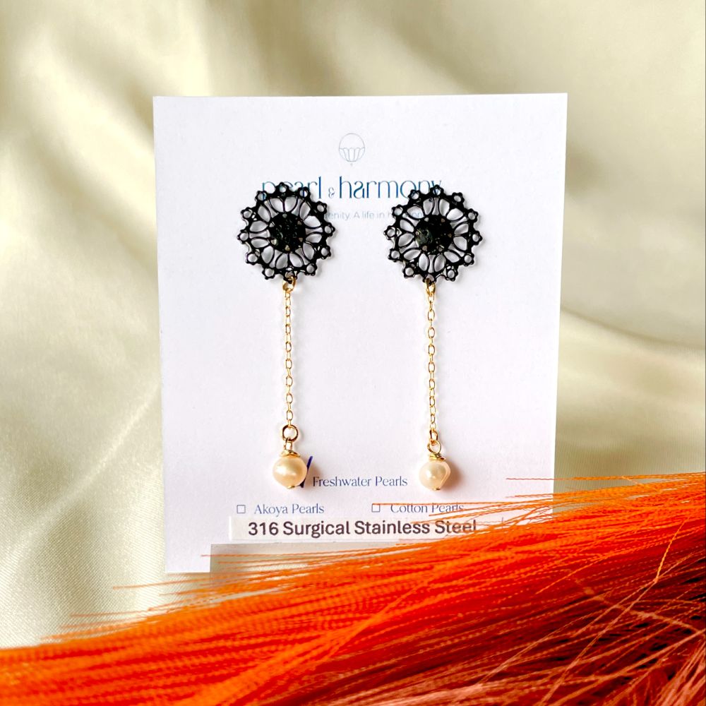 Black Lace Earrings