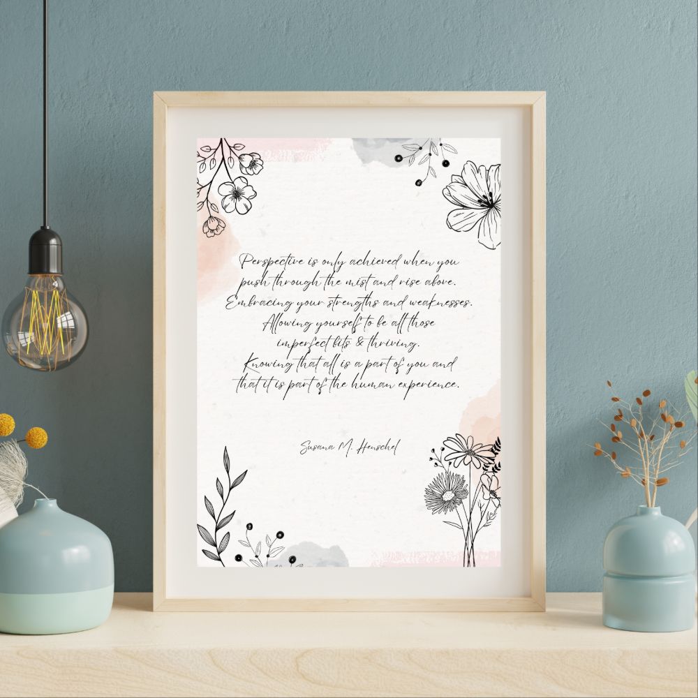 Perspective Achieved Print, Flowers/Watercolor Design