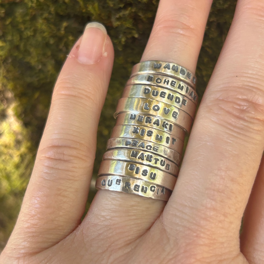 Phrase Stamped Ring (925 silver)