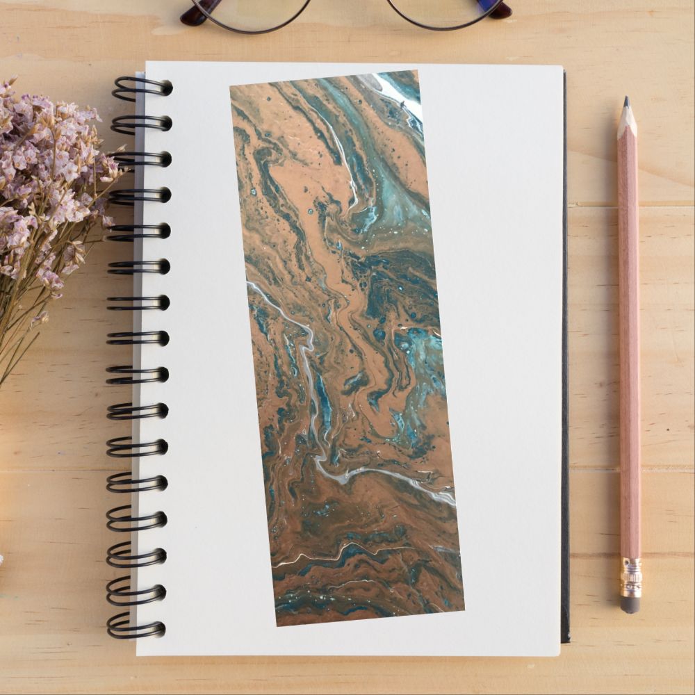 Golden Paint Pour Book Mark