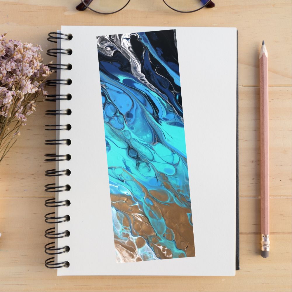 Beach Paint Pour Bookmark