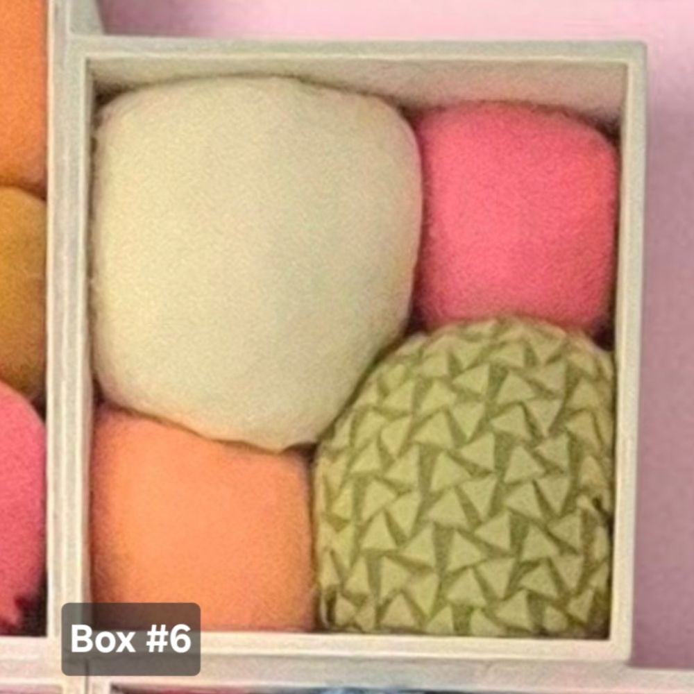 Textile Sphere collage in wooden box — photo 2