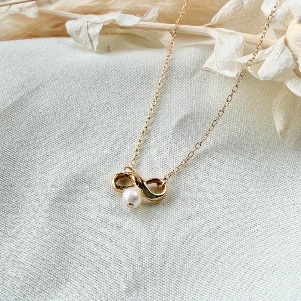 Infiniti Necklace With Freshwater Pearl (45cm) — photo 2