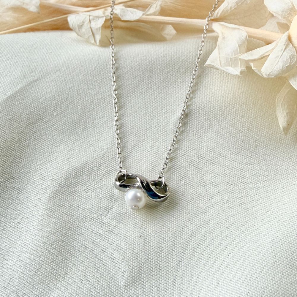 Infiniti Necklace With Freshwater Pearl (45cm) — photo 3