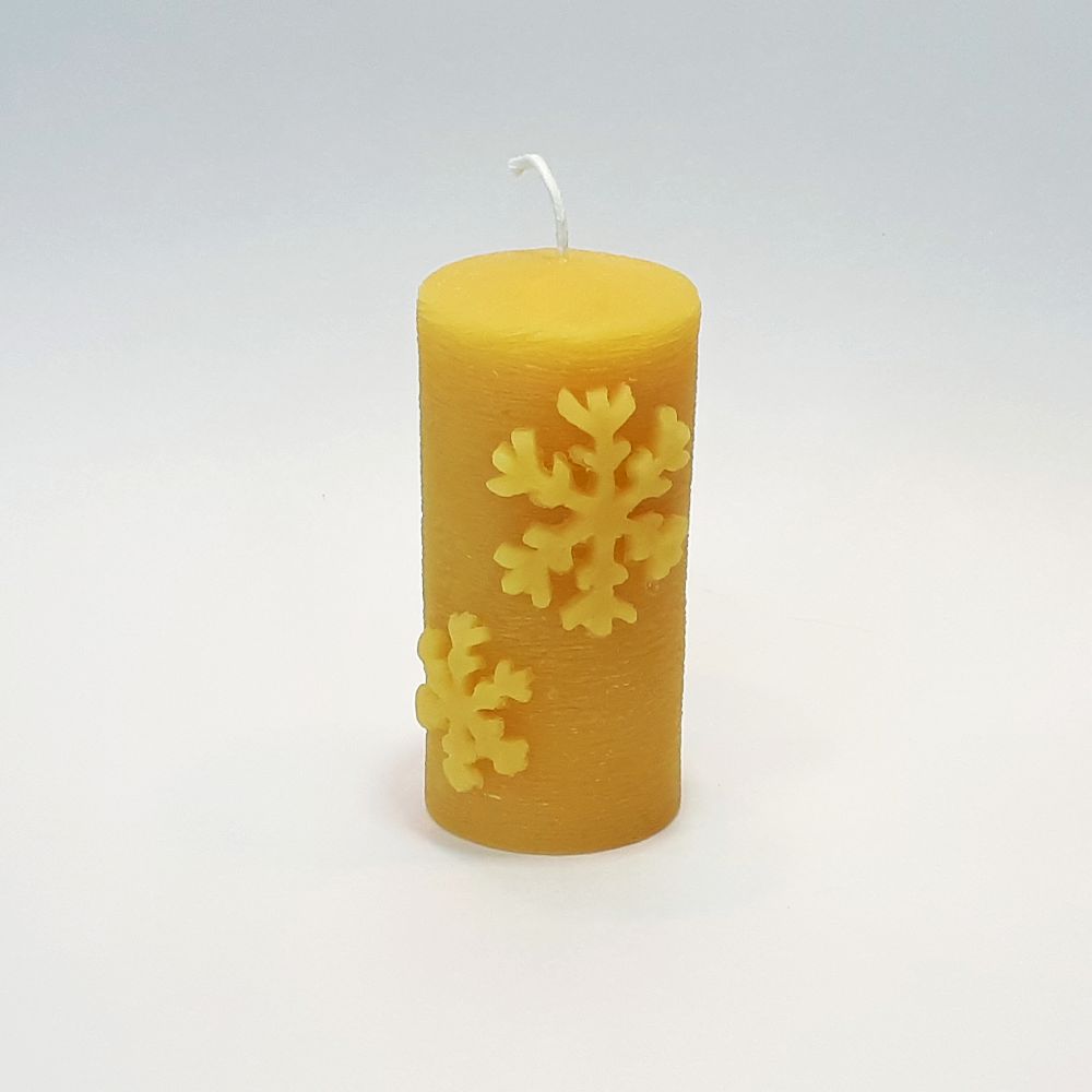 Beeswax Snowflake Pillar Candle