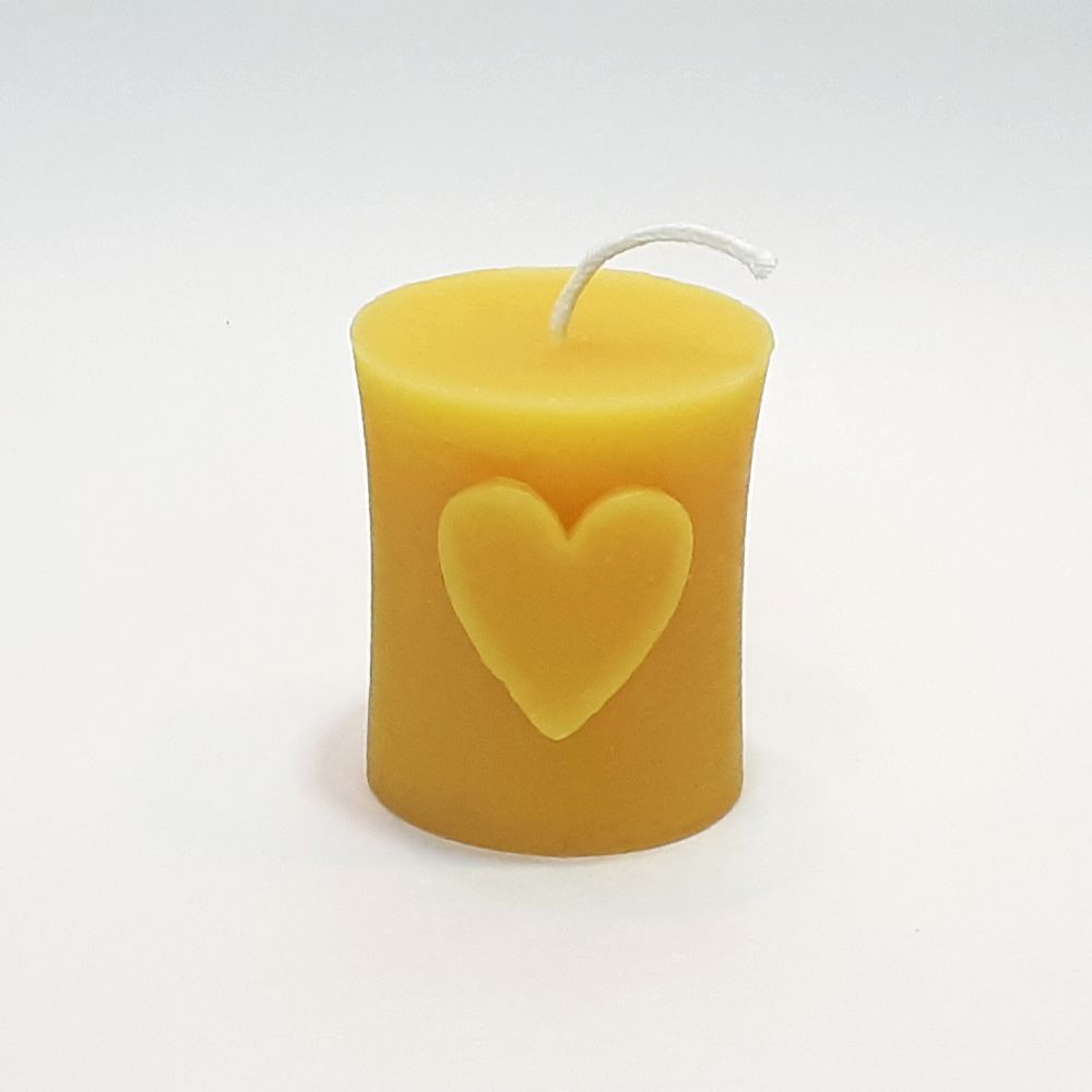 Beeswax Heart Pillar Candle