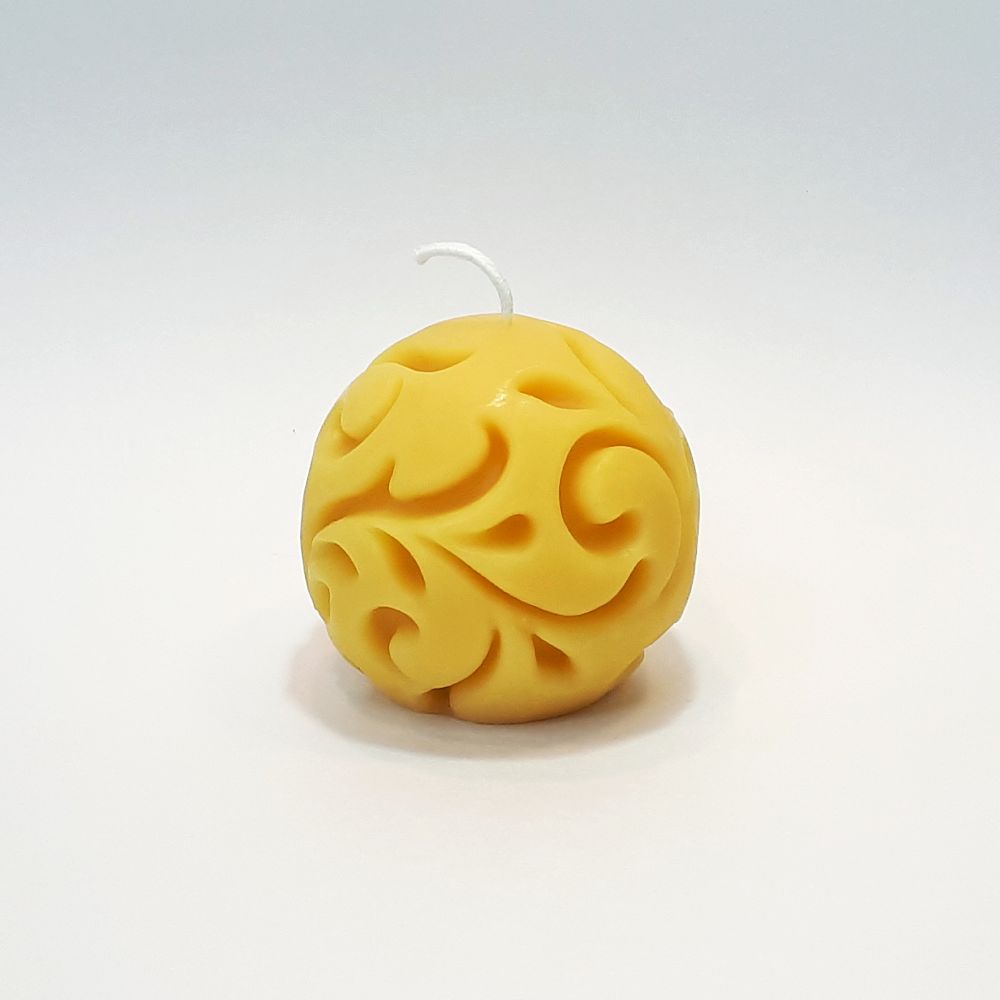 Beeswax Carved Ball Candle