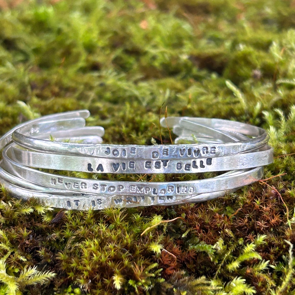 Phrase Stamped Bracelet (925 silver)