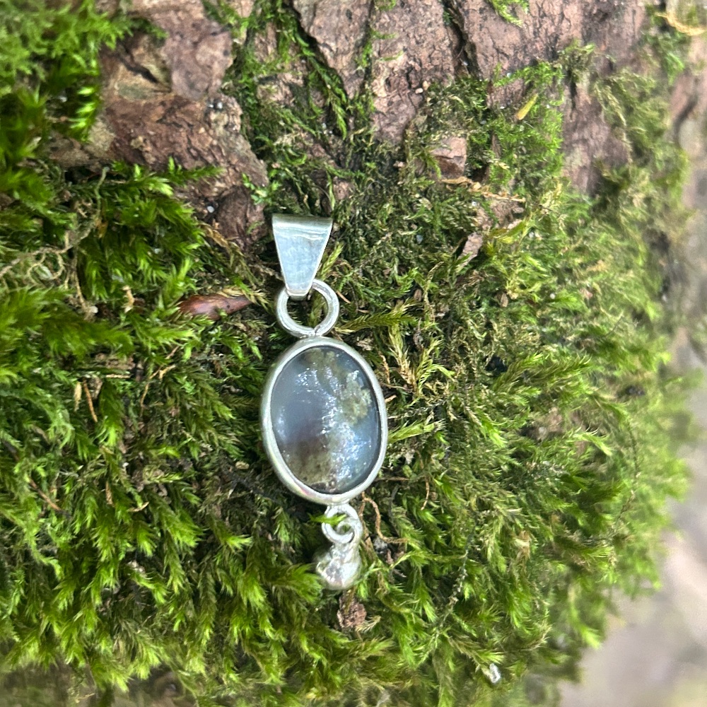 Tarob Plume Agate & 925 silver pendant