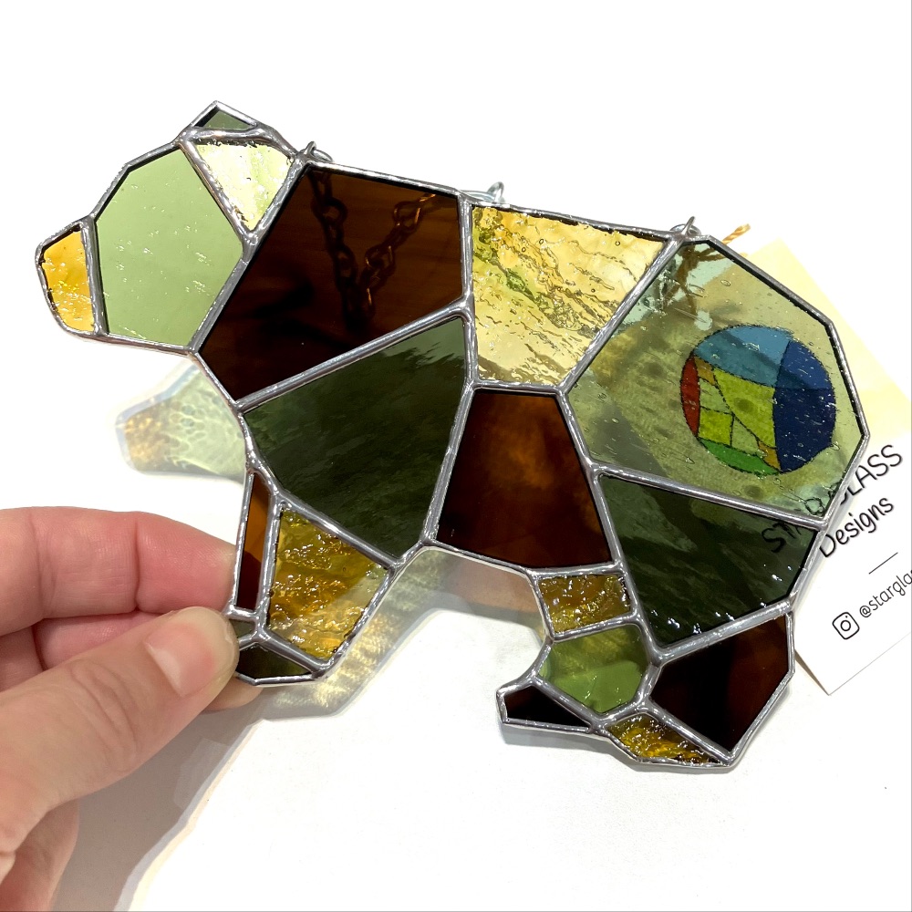 SG Geometric bear amber/green