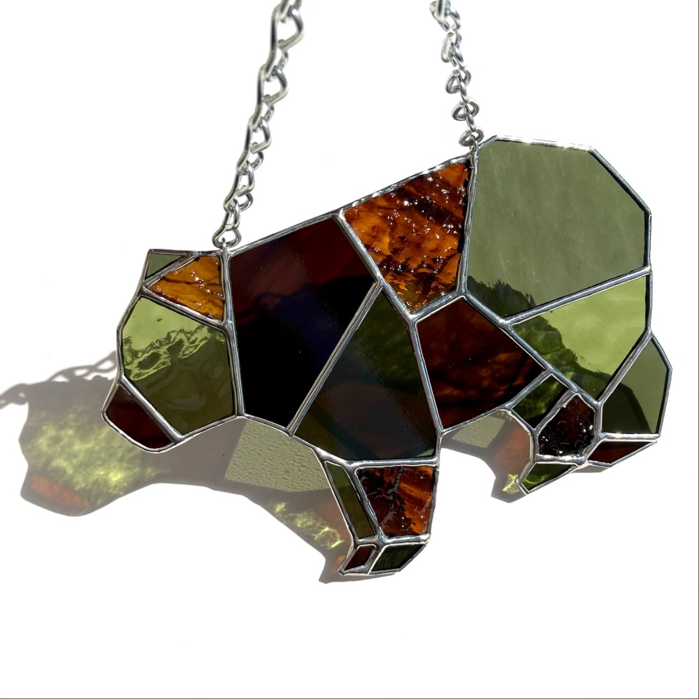 SG Geometric bear dark brown/green