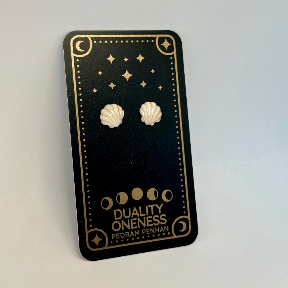 Seashell Stud Earrings with Mother of Pearl Lustre