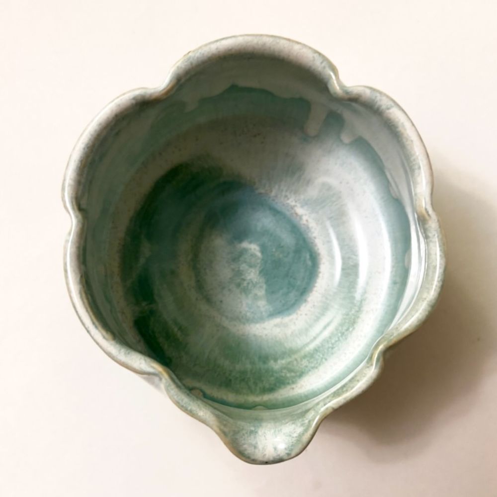 Sakura Camellia Blossom Matcha Bowl Frost Blue — photo 2