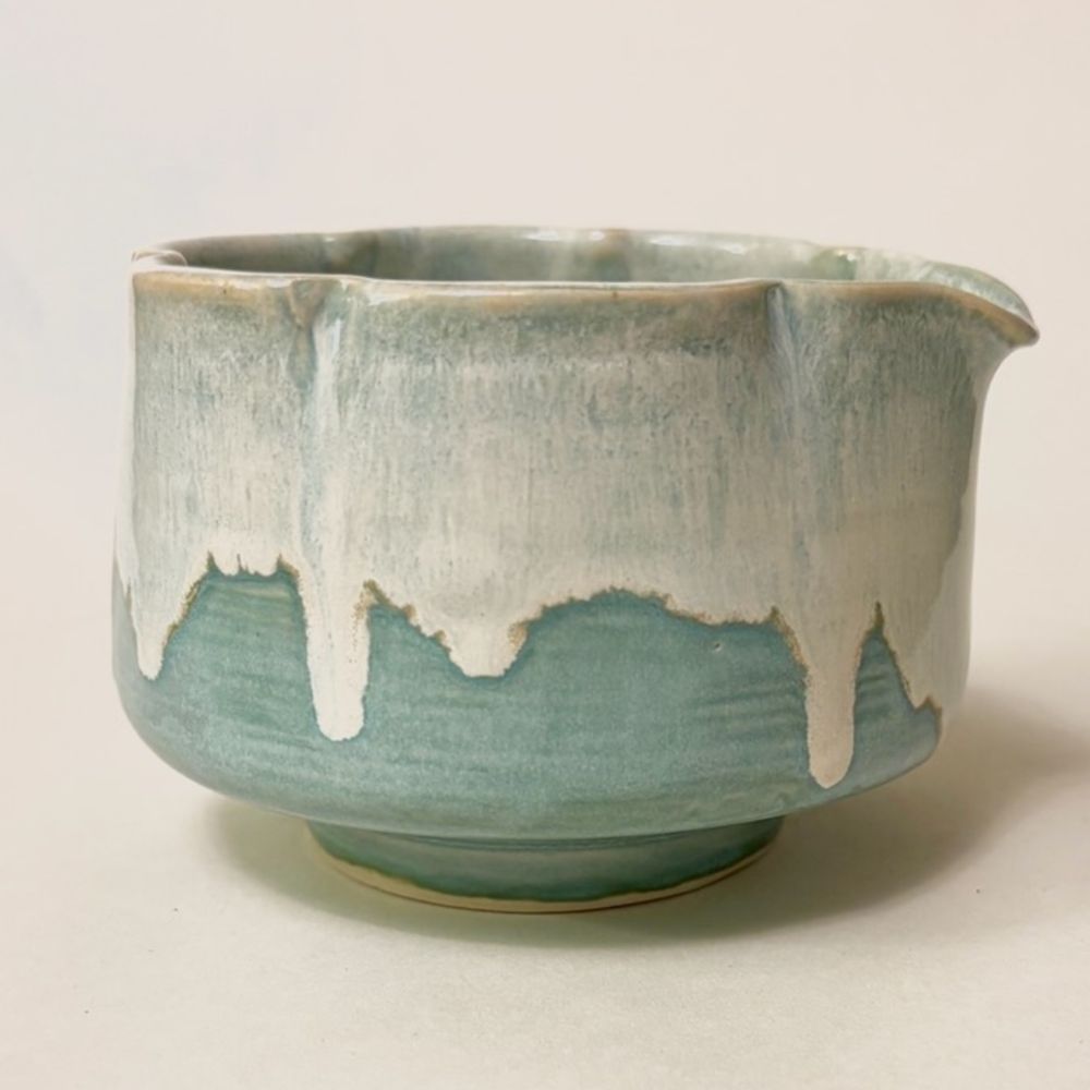 Sakura Camellia Blossom Matcha Bowl Frost Blue — photo 3