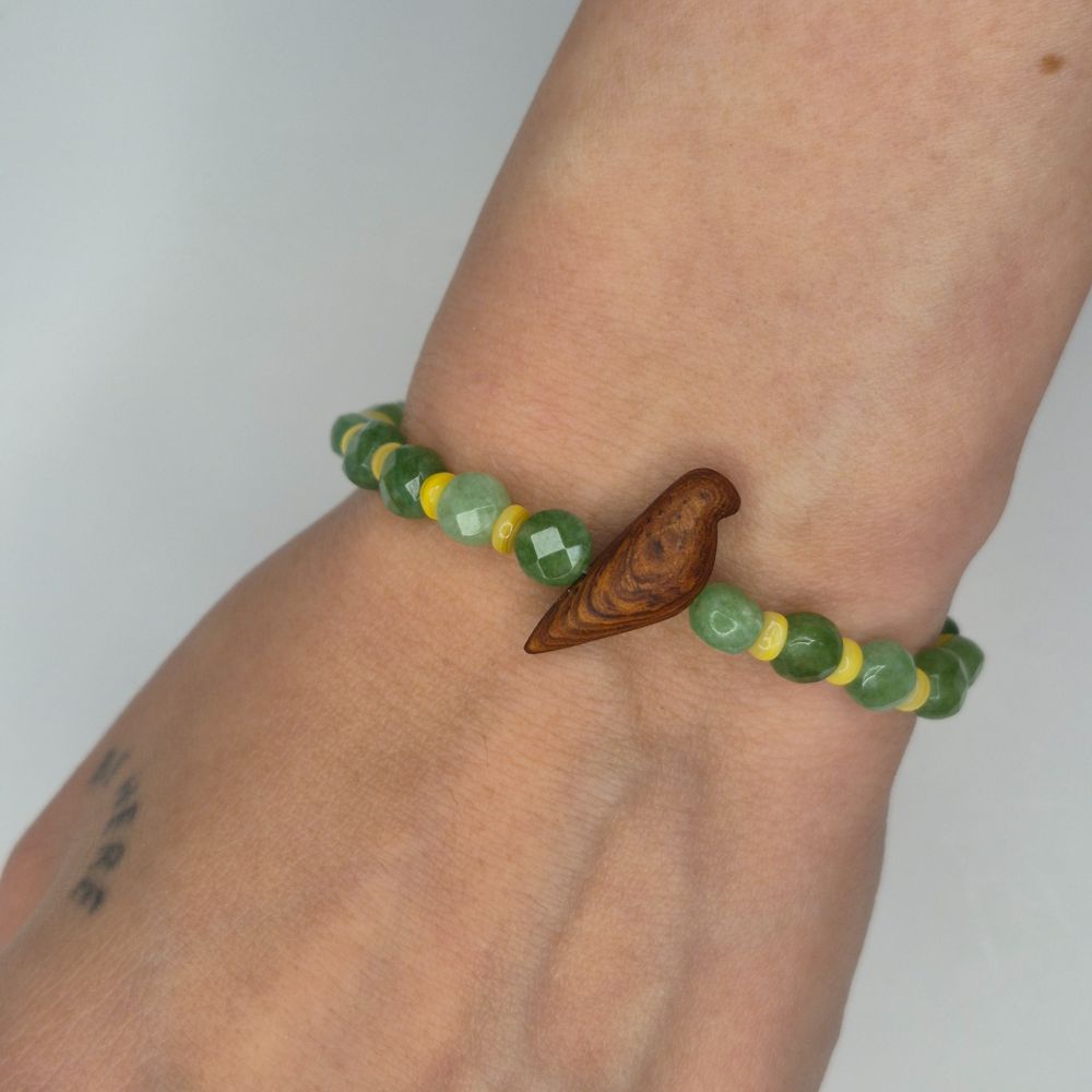 Wooden Bird Bracelet