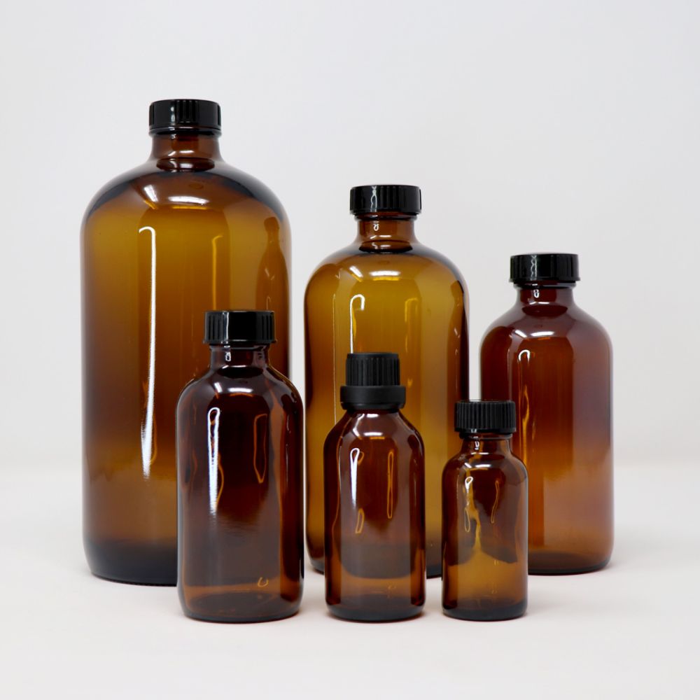 Artisan Avenue Amber Glass Bottle with Cap