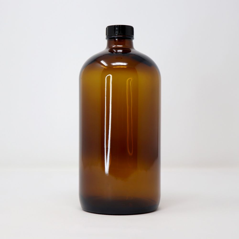 Artisan Avenue Amber Glass Bottle with Cap — photo 2