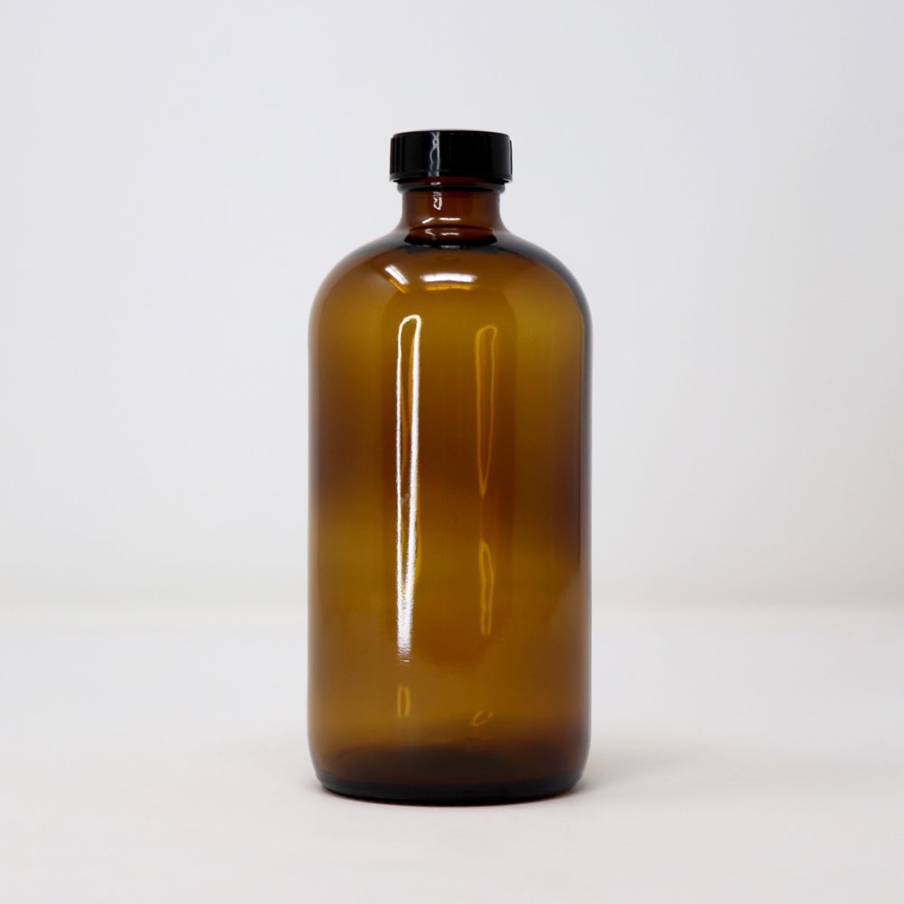 Artisan Avenue Amber Glass Bottle with Cap — photo 3