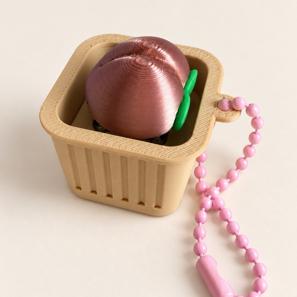 Peach Clicker Keychain