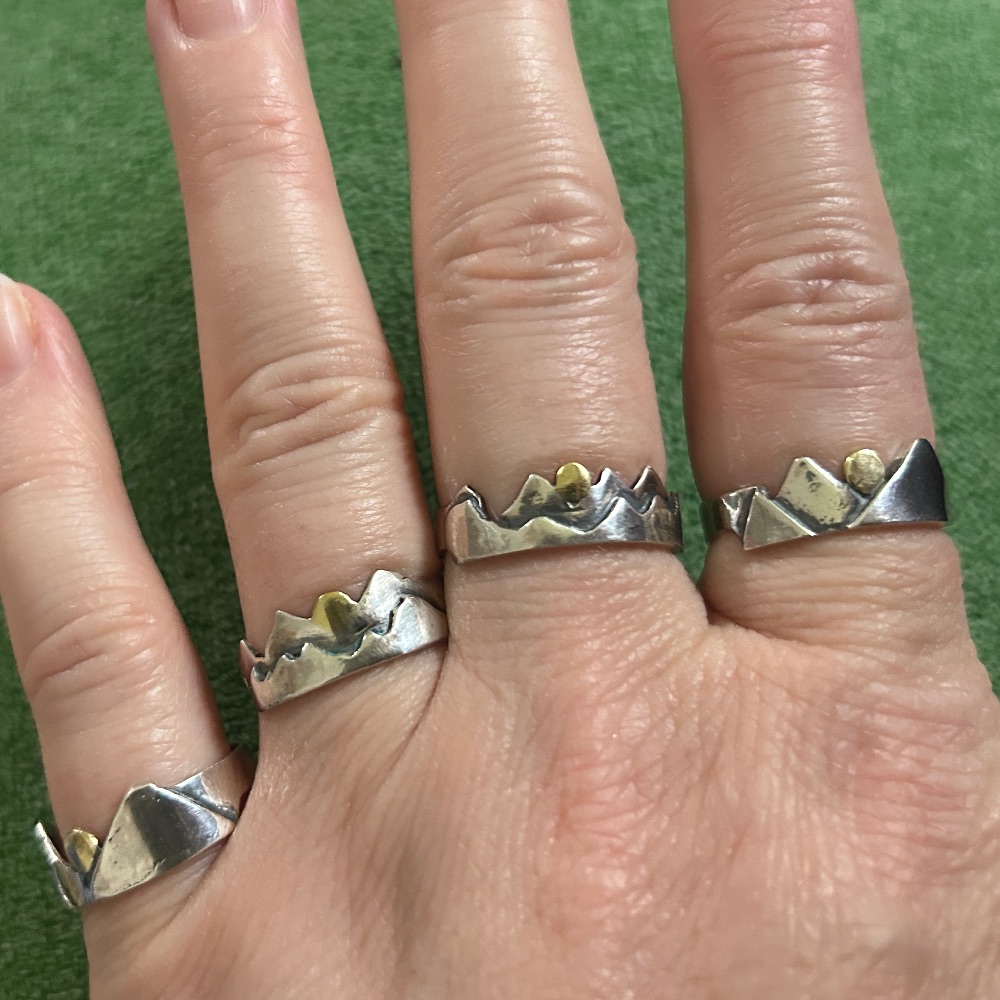 Mountain 925 Silver & Copper Ring