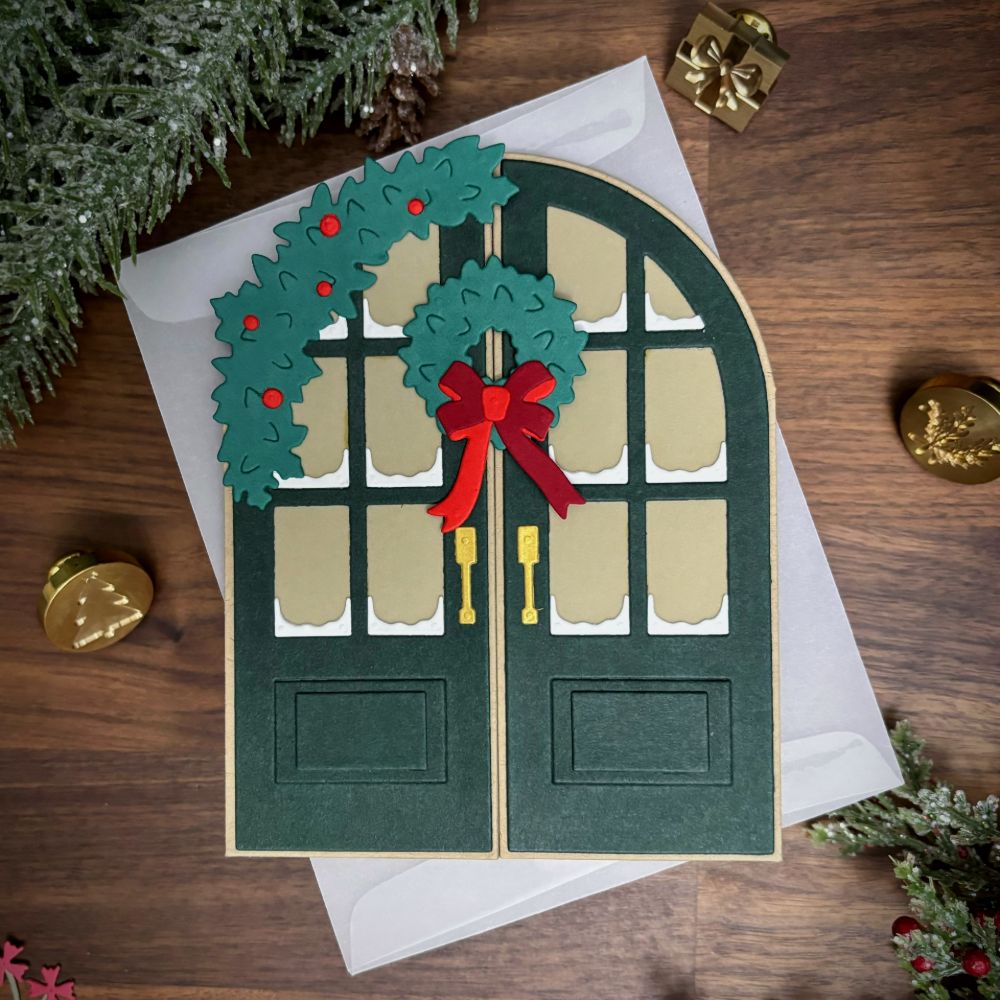 Festive Door Christmas Card